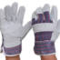 Glove Candy Stripe Cotton Back Leather Palm