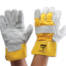 Glove Yellow Cotton Back Leather Palm Heavy Duty (Pack of 12)