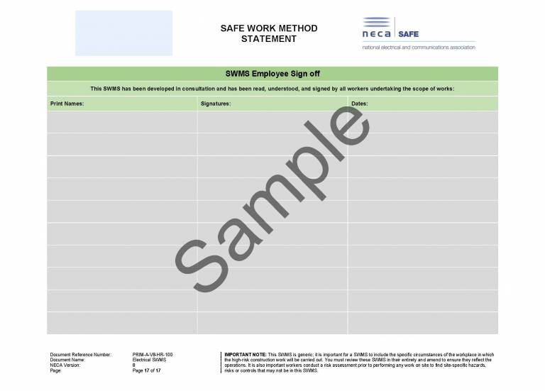 Electrical SWMS Bundle - NECA Safety Specialists