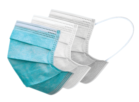 surgical disposable face mask layers